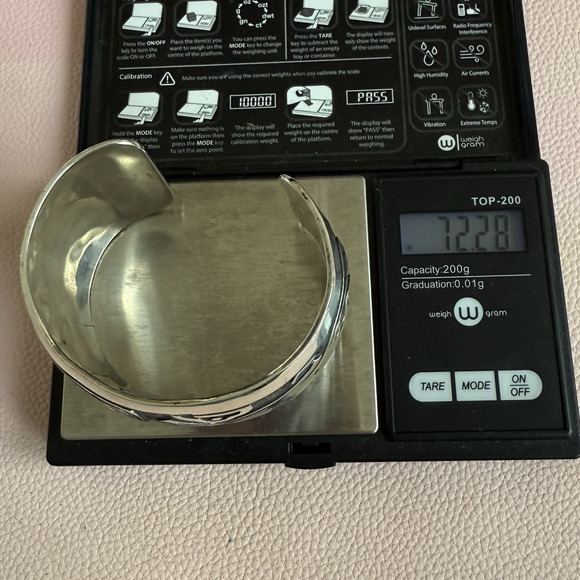 Vintage Heavy Mexico 925 Sterling Silver Monkey Tribal Cuff Bracelet 72 Grams - Picture 13 of 15